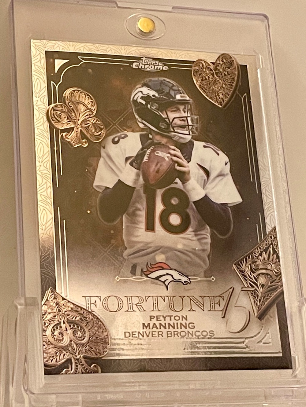 Peyton Manning 2025 Topps Chrome Football-Fortune Chrome Parallel